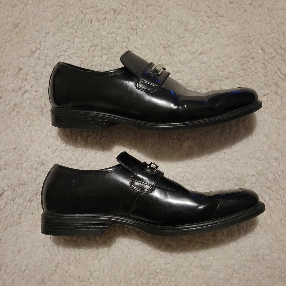 MENS CLAIBORNE LEATHER DRESS SHOES BLACK SIZE 8.5 - Picture 4 of 10